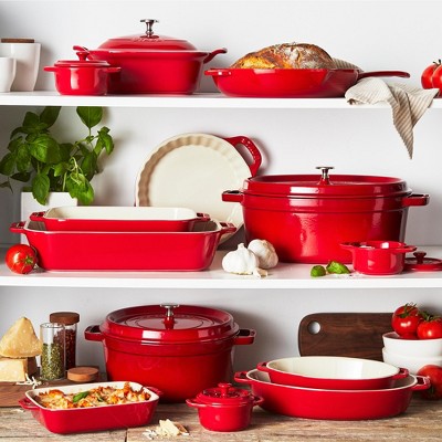 Cherry Red Ceramic 9-inch Pie Dish