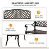 VINGLI 40.5" Outdoor Bench, Anti- Rust Cast Aluminum Garden Bench, Weatherproof Metal Bench for Porch Patio Entryway (Brown) - 3 of 4
