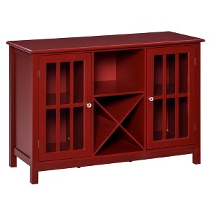 Sideboard, Glass Door Serving Buffet Cabinet, Liquor Cabinet with Adjustable Shelves, 12 Bottle Wine Rack for Living Room, Kitchen - 1 of 4