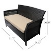 All-Weather Wicker Patio Loveseat with Cushions, 2-Seater Outdoor PE Rattan Sofa for Porch, Garden, or Balcony – The Pop Home - 4 of 4