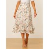 INSPIRE CHIC Women's Chiffon Elastic Waist Ruffle Tiered Flowy Midi Floral Printed Skirts - 3 of 4