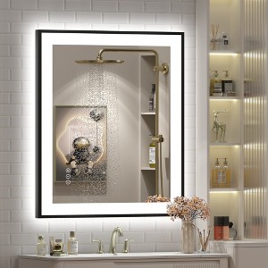 Apmir Super Bright Front & Back LED Lighted Anti-Fog Aluminum Alloy Framed Tempered Glass Bathroom/Vanity Mirror with ETL & 3-Year Warranty - 1 of 4