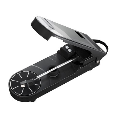 Compact Black Aluminum Portable Bluetooth Turntable