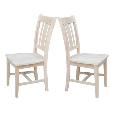 Windsor White High Slat Solid Wood Side Chair Set