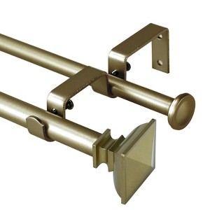 Urbanest Square Urn Adjustable Double Drapery Curtain Rod Set, 5-8" - 1 of 4