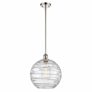 Athens Deco Swirl - 1 Light Stem Hung Mini Pendant In Industrial Style-15 Inches Tall and 12 Inches Wide - 1 of 1