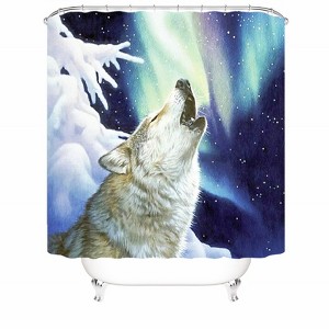 Star Wolf Shower Curtains for Bathroom Waterproof Fabric Bath Curtain Durable Soft Stylish Bathroom Decor 72x72 Inch - 1 of 1