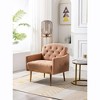 Modern Accent Chair with Arms and Gold Metal Legs for Living Room Bedroom Office - 3 of 4