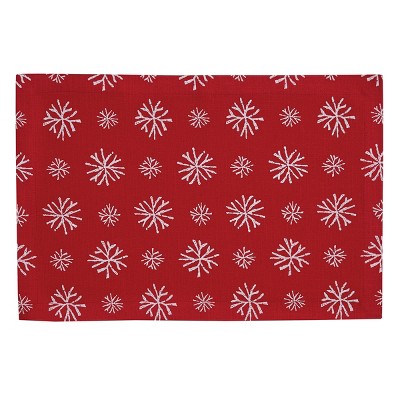 Split P Snowflake Placemat Set - Red