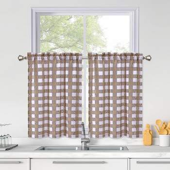 Buffalo Plaid Gingham Farmhouse Kitchen Curtains for Bathroom
