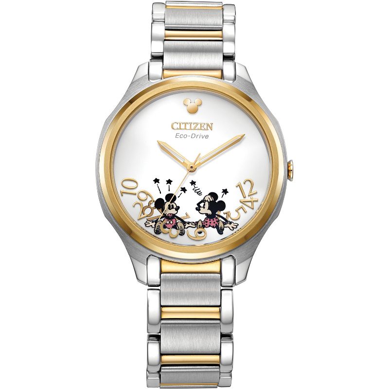 Citizen Disney Eco-Drive watch featuring Mickey Mouse 2-hand 2Tone Stainless Steel Bracelet, 1 of 4