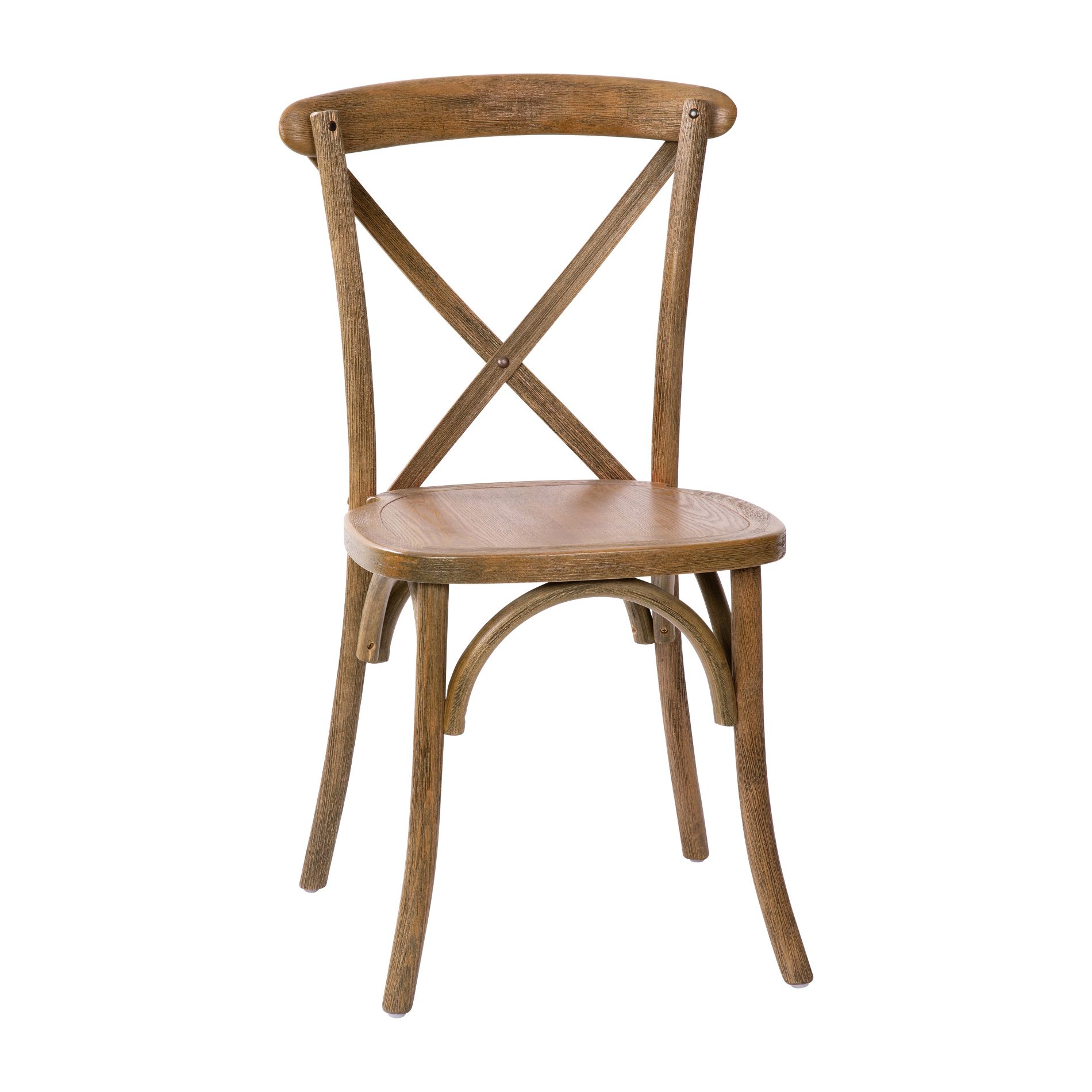 Merrick Lane X-Back Bistro Style Wooden High Back Dining Chair in Dark Natural