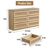 Bedroom Dresser for Small Spaces, Rattan 6 Drawer Dressers, Slim Wooden Chest of Drawers - 3 of 4