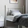vidaXL Modern Metal Headboard, Robust Steel, Easy Assembly, White, Twin - 2 of 4