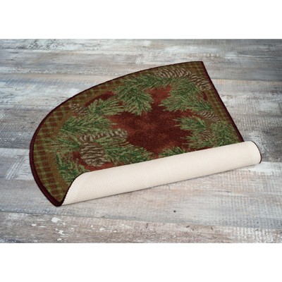 Burgundy Pinecone Pattern Tufted Rectangular Synthetic Rug