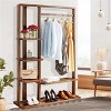 Artloge 40" Tall Freestanding Bamboo Garment Rack with Storage Shelves & Top Hanging Rod for Bedroom Laundry Room Organization - 4 of 4