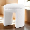 GlasFlength Accent Chairs Sofa Stool Footstool Vanity Stool Makeup Armless Chair Lazy Chair for Living Room, White, 18"*18"*19.5" - 3 of 4