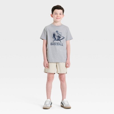 Детские Cat & Jack Boys' Short Sleeve Baseball Graphic T-Shirt - Cat & Jack™ Heathered Gray M — фото 3