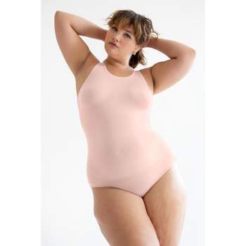 Smart & Sexy Naked Scoop Bodysuit Blushing Rose L/xl : Target