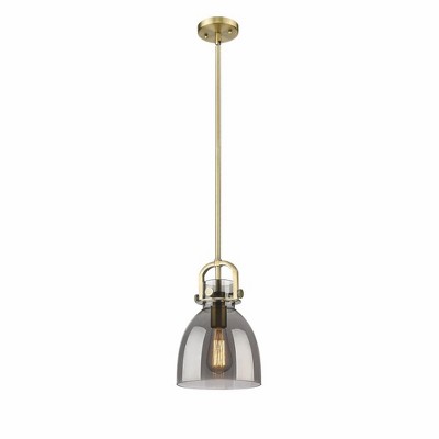 Newton Bell - 1 Light Stem Hung Pendant In Industrial Style-11.75 Inches Tall and 8 Inches Wide