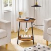 MaseiKar Round End Table with Charging Station, 2-Tier Small Circle Side Table, Round Accent Table for Living Room, Bedroom, Rustic Brown - 2 of 4