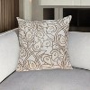 HomeRoots 22" Brown and White Cotton Throw Pillow with Embroidery - 2 of 4