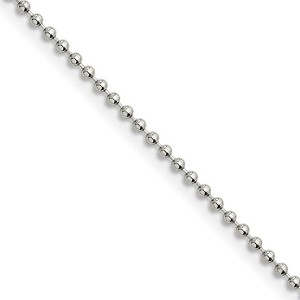 Black Bow Jewelry 2mm Stainless Steel Beaded Chain Necklace - 1 of 4
