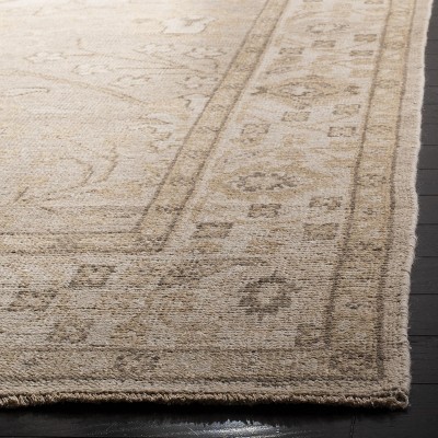 Ivory and Beige Hand-Knotted Wool Area Rug 8' x 10'