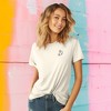 DALIX Heartly Ghost Embroidered Soft Cotton Short Sleeve T Shirt Womens - 2 of 4