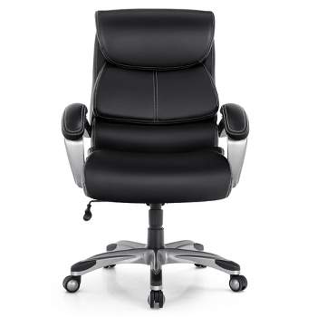 Costway 400LBS Big & Tall High Back Adjustable Swivel Leather Office Chair