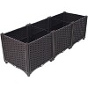 Grungis Square Planters for Outdoor Plants,Deep Raised Plastic Planter Boxes with Self-Watering Design for Vegetables Flowers Herbs - 3 of 4