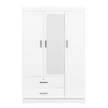 YOOCOZZ Modern 3-Door Freestanding Wardrobe with Lockable Top Drawer and Full-Length Mirror - 2 of 4