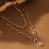 SOHI Women's California Gold The Coin Chainlink Multi-Layer Necklace - 3 of 4