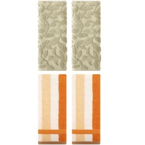 REGALWOVEN 4 Pcs Absorbent Soft Cotton Hand Towels for Bathroom - 1 of 4