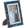 Sagebrook Home 5" x 7" Decorative Photo Frame - Contemporary Resin Wood Navy Blue and White Geometric Design Picture Frame - Home - 2 of 4