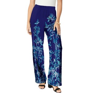 Roaman's Ultrasmooth Fabric Wide-Leg Pant - 1 of 4