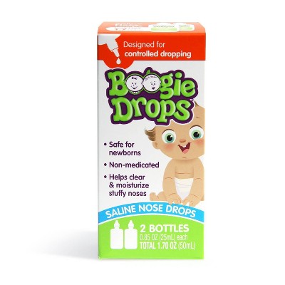 Boogie Wipes Saline Nose Drops Twin Pack - 1.7 fl oz