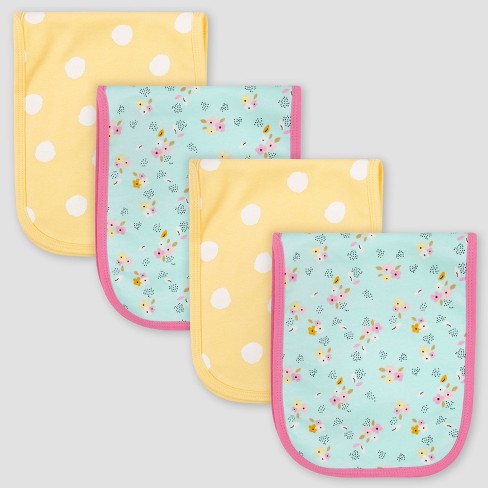 Cars Trucks GERBER BABY BOY'S 3-Pack Terry Lined Burp Cloths Blue White  NWT 