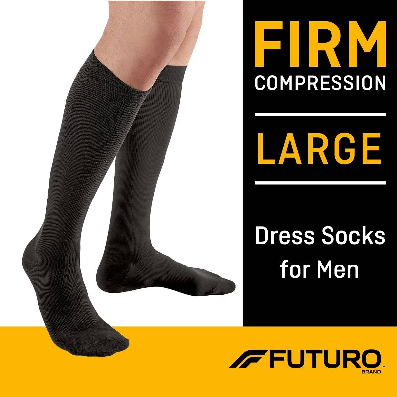 FUTURO Men's Dress Socks for Improved Circulation - Black, 3 of 17
