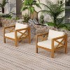 Christopher Knight Home Maribel Transitional Outdoor Acacia Wood Club Chair with Cushions (Set of 2) - 2 of 4