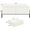 White Coffee Table with 2 Handleless Storage Drawers, Modern Rectangle Center Table with Metal Legs, Easy Assembly, 39.3"x21.45"x17.7" - 2 of 4
