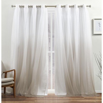 EXCLUSIVE HOME Crescendo Lined Room Darkening Blackout Grommet Top Curtain Panel Pair