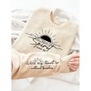 Women Plus Size Sweatshirts Tops with Crew Neck Long Sleeve Healing Words Pullover Sweat Shirts Therapeutic Slogan Shirts - 2 of 4