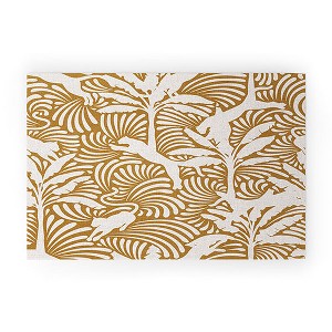 evamatise Big Cats and Palm Trees Jungle Looped Vinyl Welcome Mat - Society6 - 1 of 2