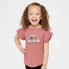 The Juniper Shop Sunkissed Rainbow Toddler Flutter Sleeve Tee - 2 of 2