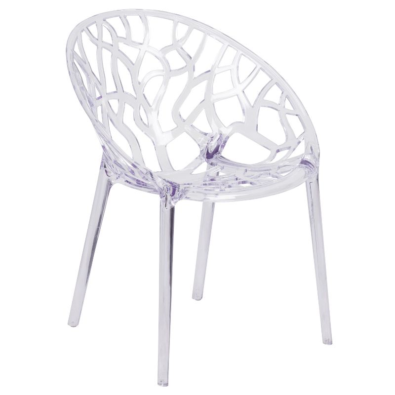 Emma and Oliver Transparent Artistic Oval Shaped Stacking Side Chair, 1 of 11