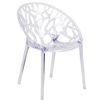 Emma and Oliver Transparent Artistic Oval Shaped Stacking Side Chair