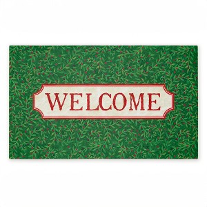 Stupell Industries Curled Ivy Vines Welcome Printed Outdoor Door Mat, design by Tim Coffey, 18"x30" - 1 of 4