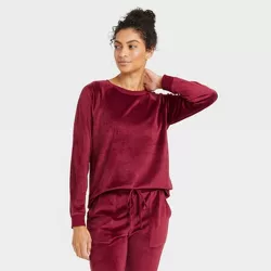Women's Cozy Fleece Lounge Sweatshirt - Stars Above™ Berry Red XXL