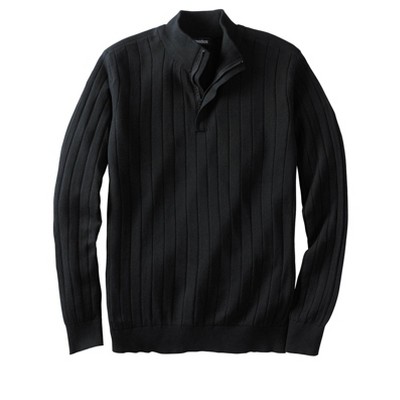 KingSize Men's Big & Tall Quarter Zip Mock Neck Lightweight Sweater